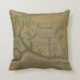 Vintages Französisch Textil Floral Weave Chinoiser Kissen