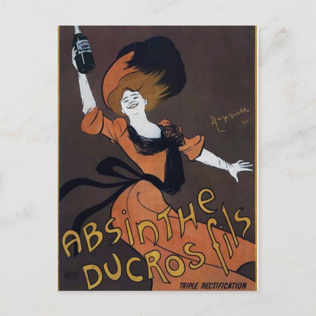Vintages französisches Absinth-Poster Postkarte (Vorderseite)