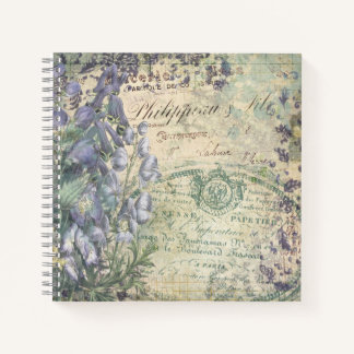 Vintages französisches Blumenbuch oder Journal Notizbuch