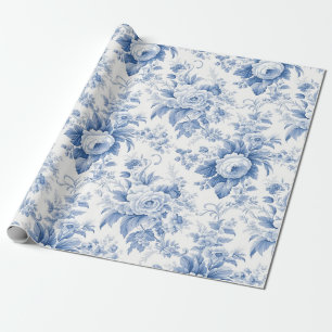 Vintages französisches Blumenschild Geschenkpapier