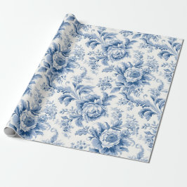 Vintages französisches Blumenschild Geschenkpapier