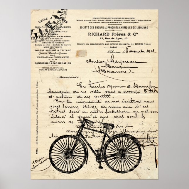 Vintages französisches Fahrradposter Poster (Vorne)