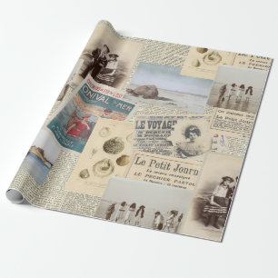 Vintages französisches Kinderkollektiv Geschenkpapier