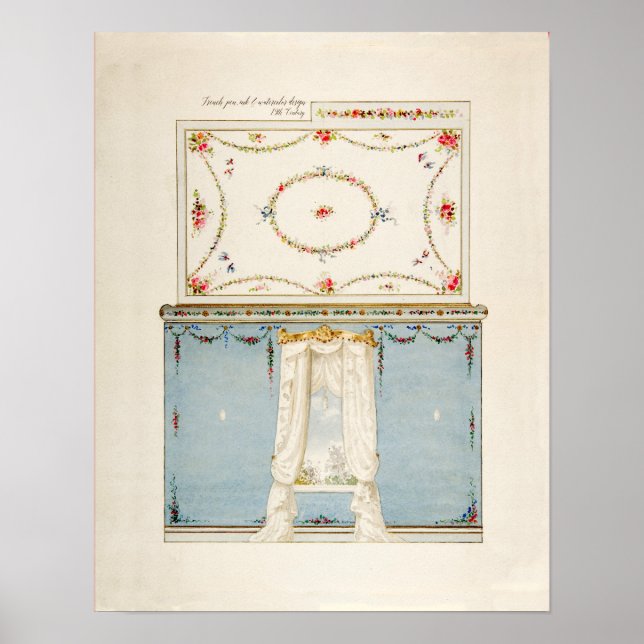 Vintages französisches Kinderzimmer Zimmer Poster (Vorne)