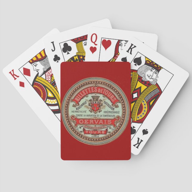 Vintages französisches Lebensmitteletikett Spielkarten (Rückseite)