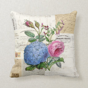Vintages französisches mit Blumenkissen Kissen