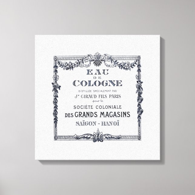 Vintages Französisches Parfüm-Label Leinwanddruck (Vorderseite)