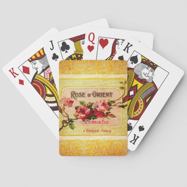 Vintages Französisches Parfüm-Label Spielkarten (Rückseite)