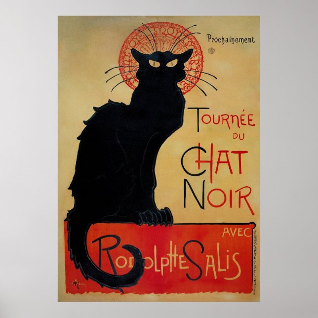 Vintages französisches Poster, die Schwarze Katze Poster (Vorne)