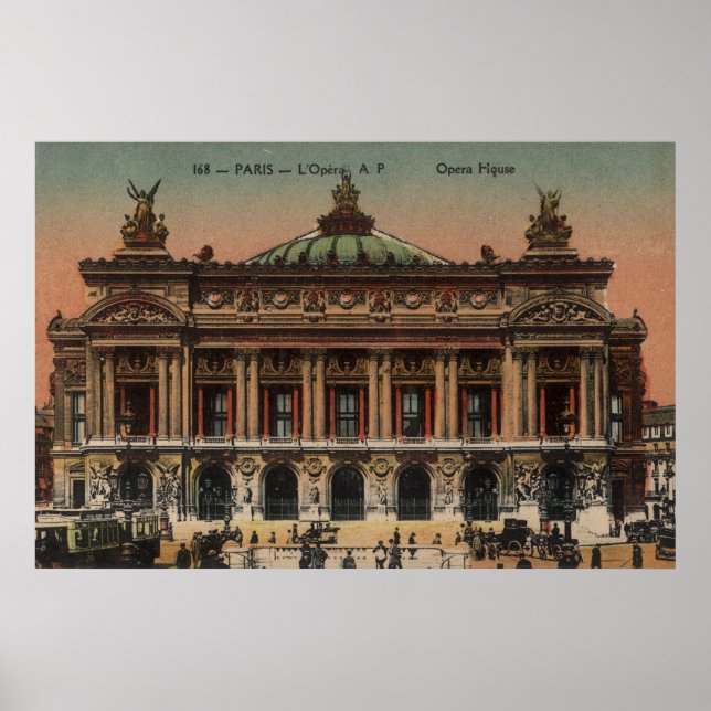 Vintages französisches Poster - Opernhaus Paris Fr (Vorne)