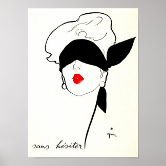 Vintages französisches Poster verblendet