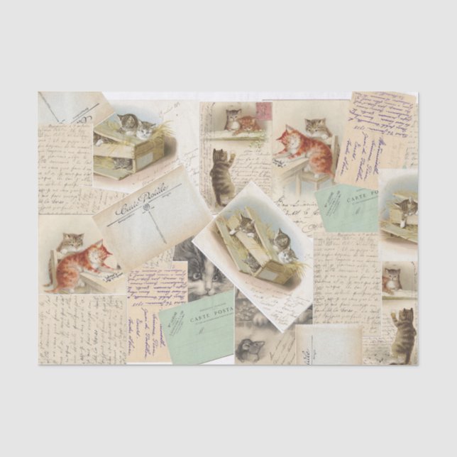 Vintages französisches Postkartenpapier Seidenpapier (Vorderseite)