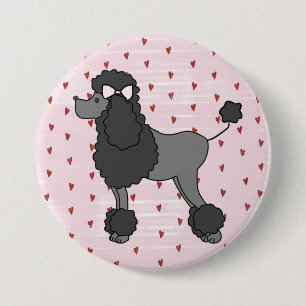 Vintages französisches rosa Pudel-Button Button