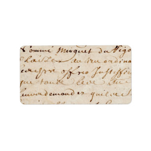 Vintages französisches Script-Grunge-Pergament-Pap Adressaufkleber