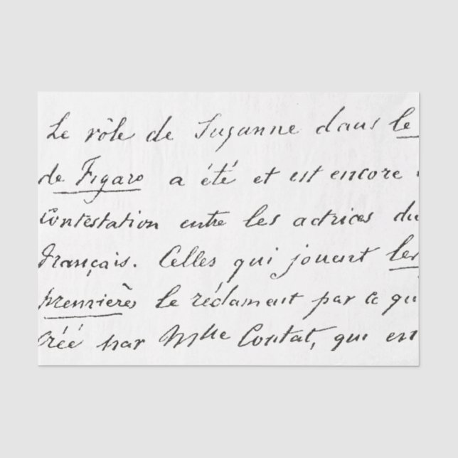 Vintages französisches Skriptbriefpapier Seidenpapier (Vorderseite)