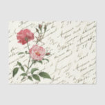 Vintages französisches Skriptpinsel Seidenpapier<br><div class="desc">Vintage handgeschriebene Schrift aus einem antiken französischen Brief mit einer Vintag rosa rosa Blumenillustrierung. Ideal für Papierhandwerk, Dekodierung und vieles mehr.</div>