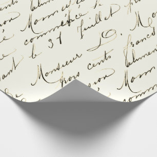 Vintages französisches Skriptumschreibpapier Geschenkpapier