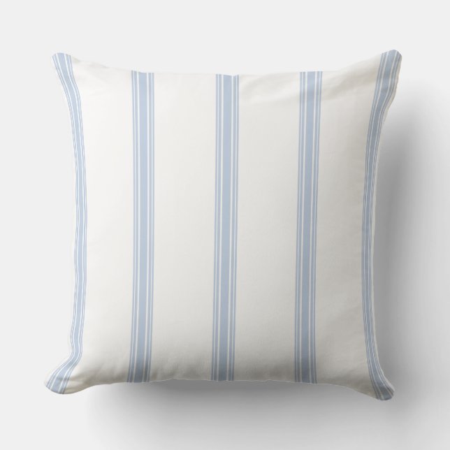 Vintages französisches Strickmuster Blau Kissen (Vorderseite)