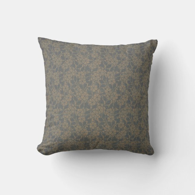 Vintages französisches Textil-Graugoldpolster Kissen (Vorderseite)