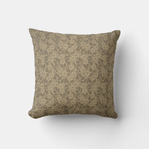 Vintages französisches Textil-Graugoldpolster Kissen