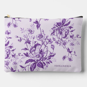 Vintages französisches Toile Lila Brautparty Zubehörtasche