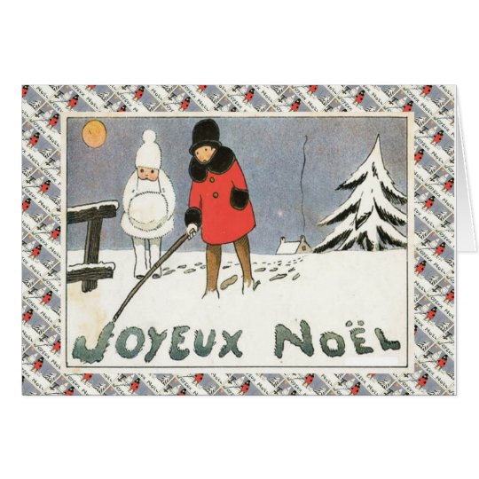 Vintages französisches Weihnachten, Kinder im Karte