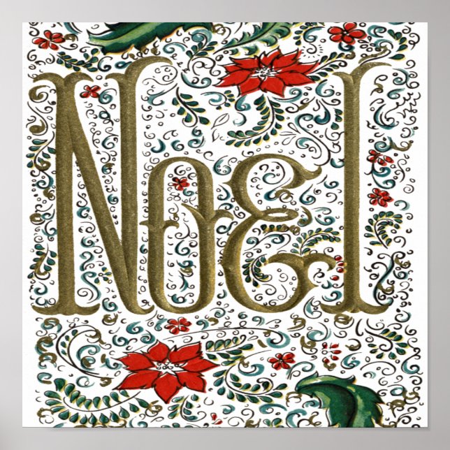 Vintages französisches Weihnachtsgeschenk-Weihnach Poster (Vorne)
