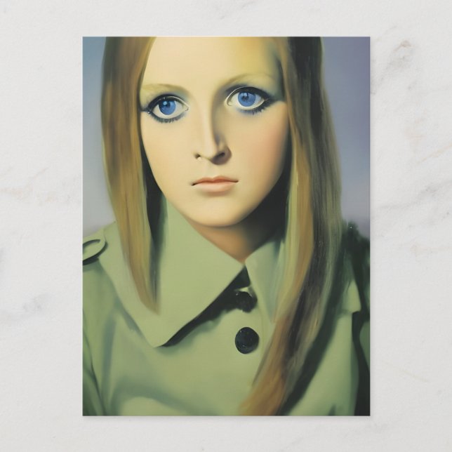 Vintages Frauenportrait Postkarte (Vorderseite)