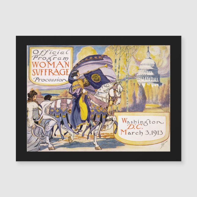 Vintages Frauenwahlposter Magnetkarte (Vorderseite)
