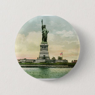 Vintages "Freiheitsstatue" Plakat. New York. Button