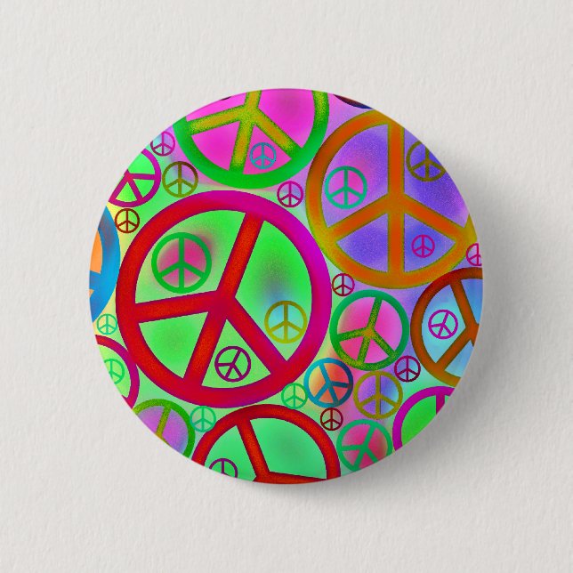 Vintages FriedensLiebe-Herz Button (Vorderseite)
