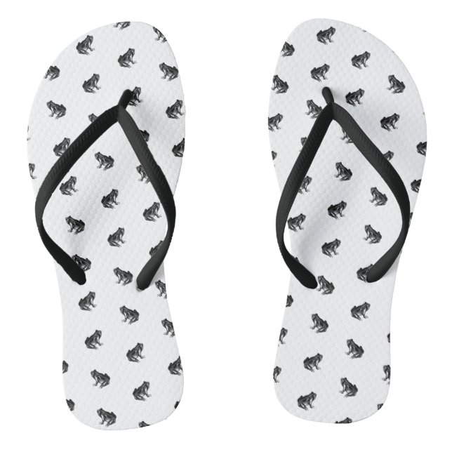 Vintages Froschkunstmuster CUSTOM HINTERGRUNDFARBE Flip Flops (Fußbett)
