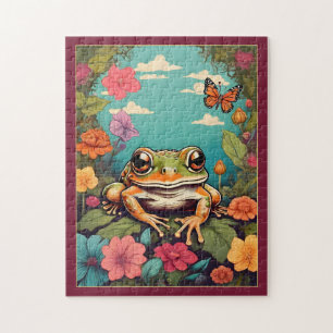 Vintages Froschpuzzle - charmantes Tier