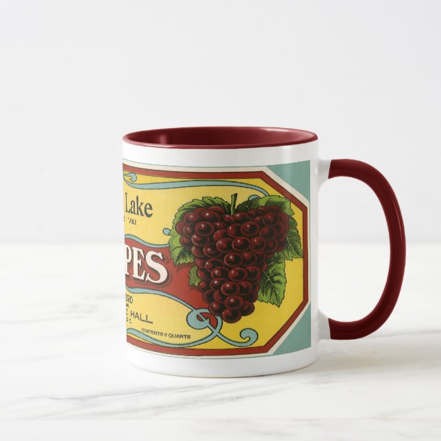 Vintages Fruchtkäfigetikett Tasse (Rechts)