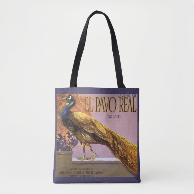 Vintages Fruchtkasten-Label Kunst, Dichtung und Mu Tasche (Vorderseite)