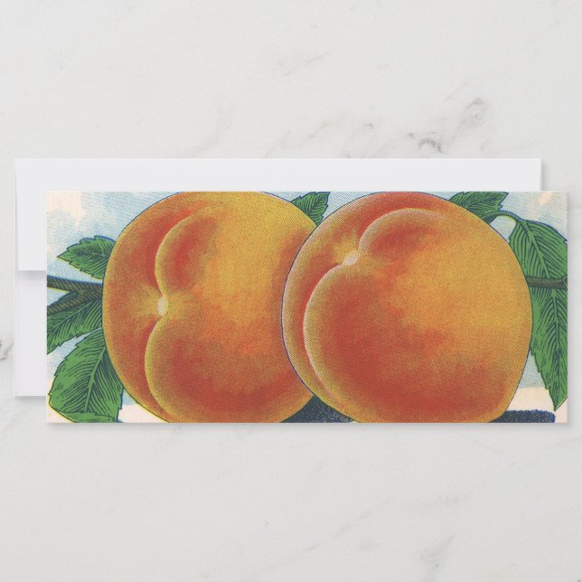 Vintages Fruchtkornlabel Art, Georgia Pfirsiche (Vorderseite)