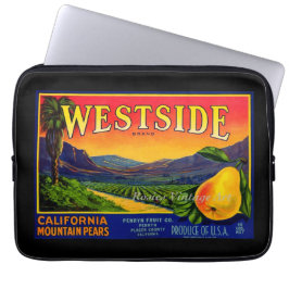 Vintages Fruchtlabel "California Pears" Laptopschutzhülle