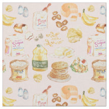 Vintages Frühstück, Aquarellmuster - Mehl, Brot