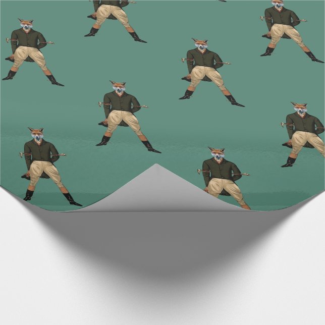 Vintages Fuchs-Jagdpapier Geschenkpapier (Ecke)