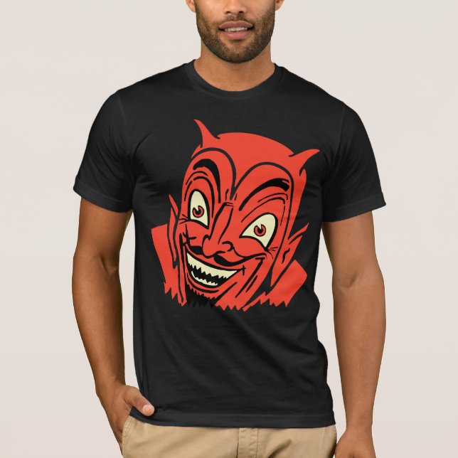 Vintages Fünfzigerjahre roter Teufel-Shirt T-Shirt (Vorderseite)