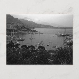 Vintages Fürstentum Monaco Der Hafen Postkarte