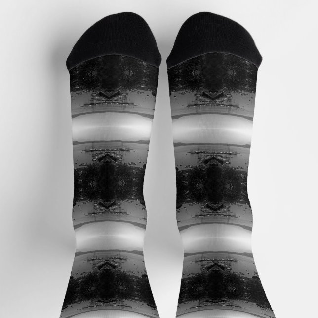 Vintages Fürstentum Monaco Der Hafen Socken (Oben)