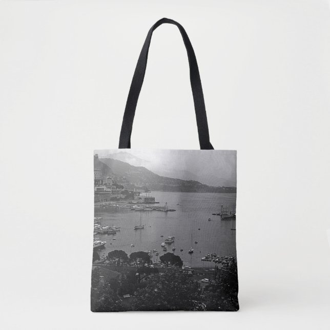 Vintages Fürstentum Monaco Der Hafen Tasche (Vorderseite)