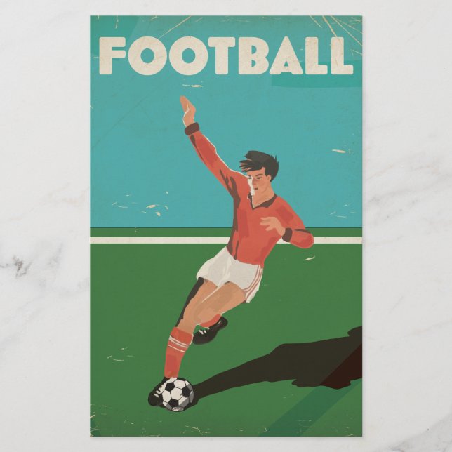 Vintages Fußballplakat Briefpapier (Vorderseite)