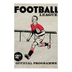 Vintages Fußballprogramm Fotodruck