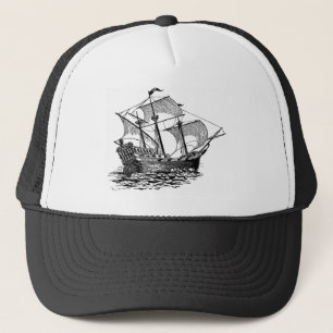 Vintages Galleon Schiff Truckerkappe