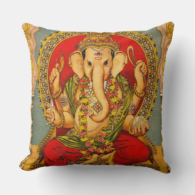 Vintages ganesha Dekorkissen Kissen (Vorderseite)