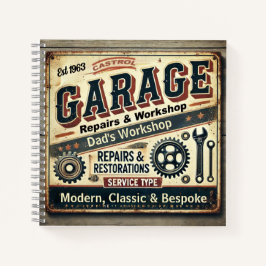 Vintages Garage Spiral Notebook individuell anpass Notizbuch
