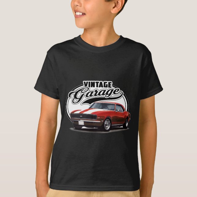 Vintages Garagen-Muskel-Auto T-Shirt (Vorderseite)