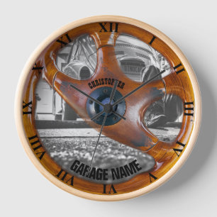 Vintages Garagenbesitzerlenkrad Uhr
